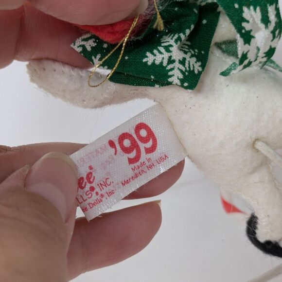 Annalee Mouse Skiing green scarf Christmas Ornament 1994, 4" - Picture 8 of 12